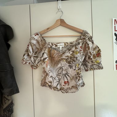 H&M Linen Blend Crop Top