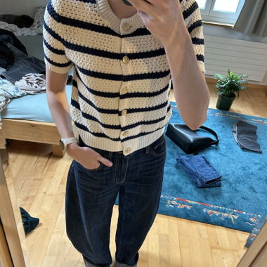 Top lavorato a maglia a righe H&M
