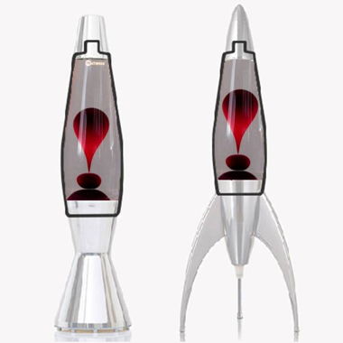 Mathmos Astrobaby Flasche Lavalampe Klar-Dunkelrot
