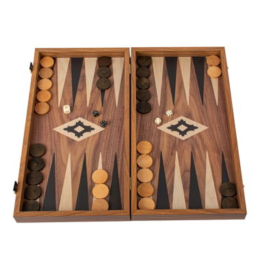 Backgammon in legno replica di noce ( NUOVO )