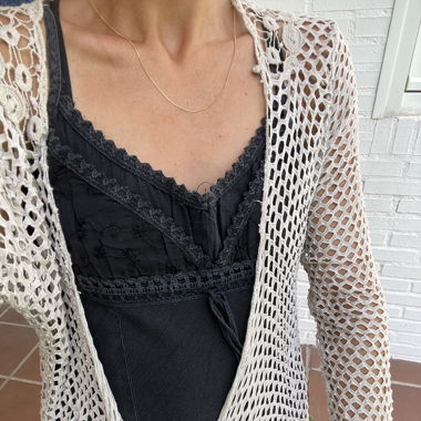 Light gray Guipure lace summer jacket