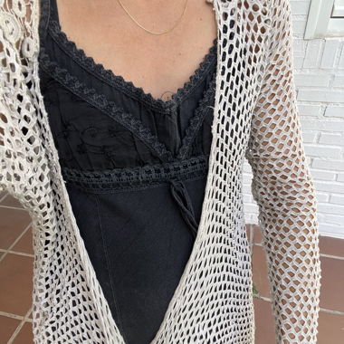 Light gray Guipure lace summer jacket