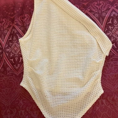 Top corto Shein beige waffle Gr. S