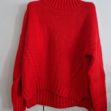 Maglione Rosso Collo Alto