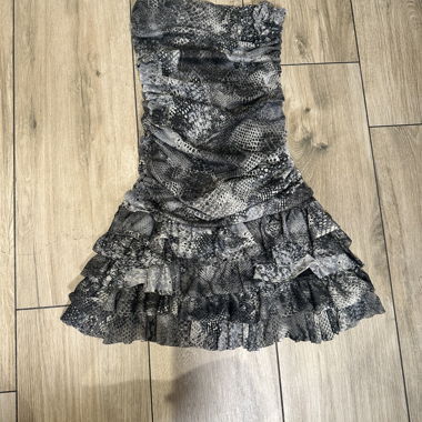 robe bustier imprimé serpent noir & gris