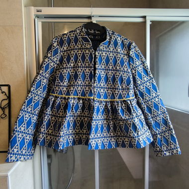 Giacca jacquard blu