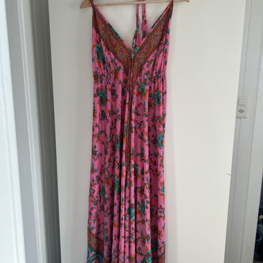 Pink Maxi Dress with Floral Pattern