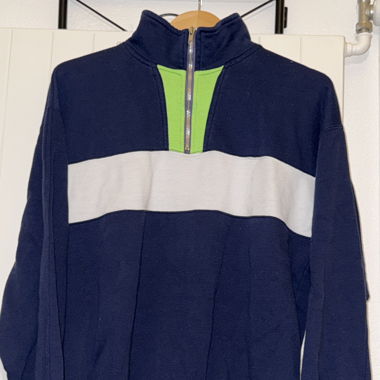 RETRO HALF-ZIP SWEATSHIRT IN NAVY BLUE