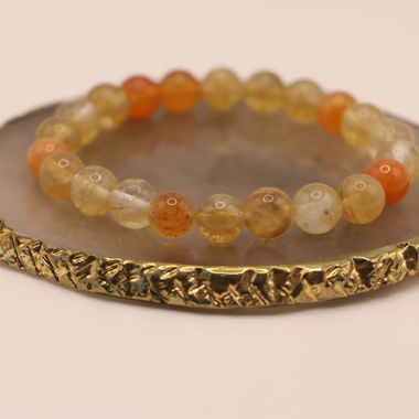 Citrin-Orange Achat Armband 