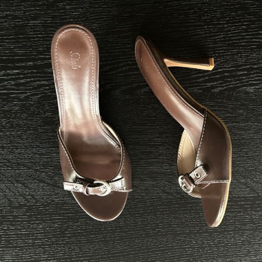 Brown high heels