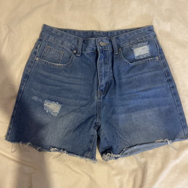 Short in jeans blu slavato