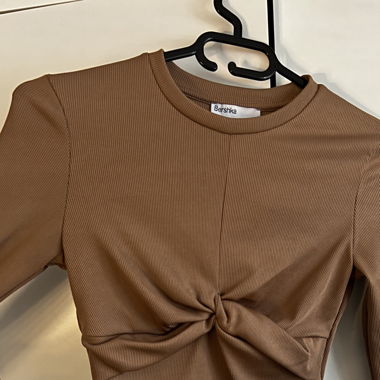 T-shirt manches longues marron 