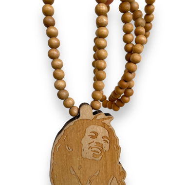 Collier en bois rasta Bob Marley