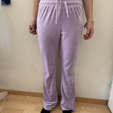 Pantaloni da jogging in velluto lilla