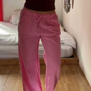Pinke Leinenhose