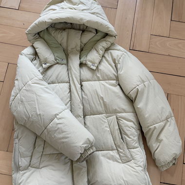beige/yellow winterjacket/pufferjacket