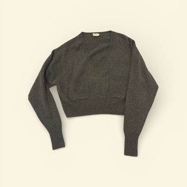 Kurzer Kaschmirpullover von Chloé, grau