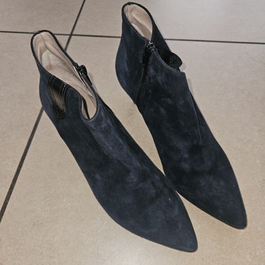 Stiefeletten Navyblau mit Absatz