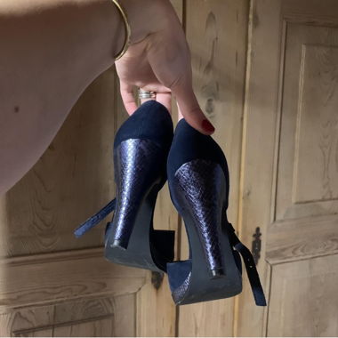 Blue high heels