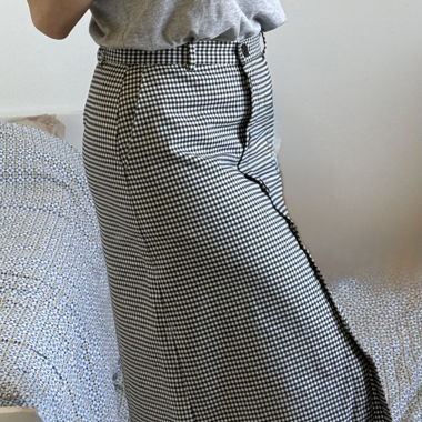 Gonna midi vintage a quadri vichy anni '60