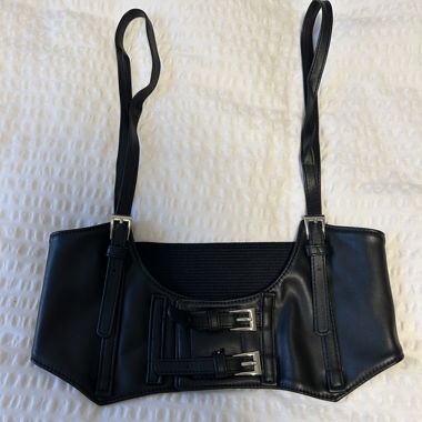 Leather halter corset / onesize