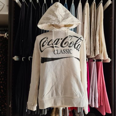 Lefties Sweatshirt Ivory Coca Cola Print
