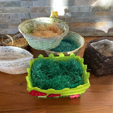 Lot de 6 paniers décoratifs avec une partie d’herbe de Pâques