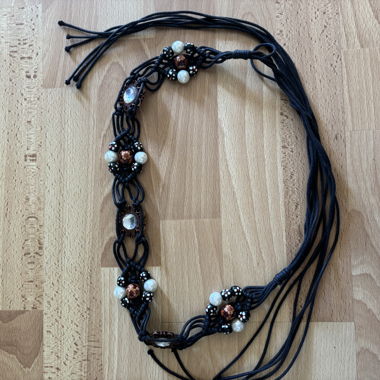 Handmade Black Beaded Belt