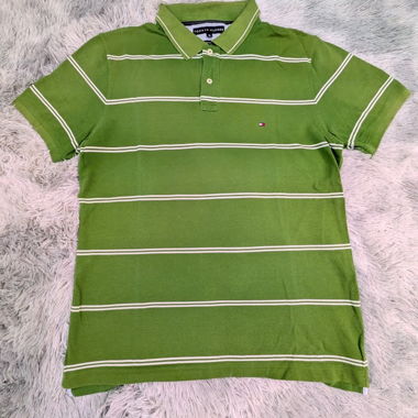 Tommy Hilfiger Poloshirt XL gruen / Weiss