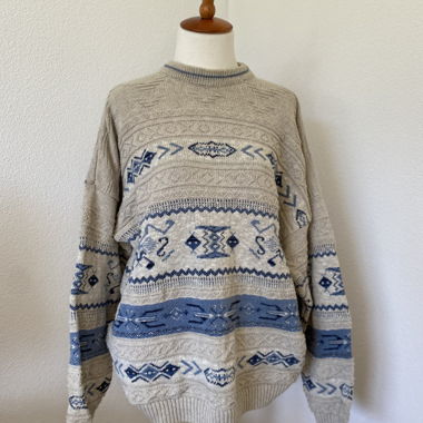 Pull tricot vintage à motif