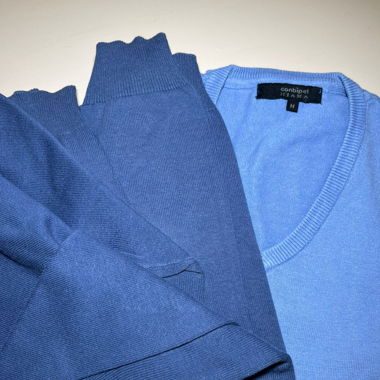 2 pullover cotone blu
