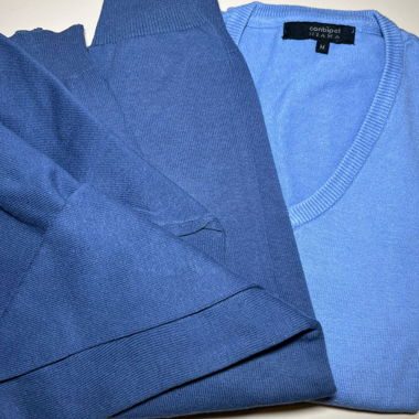 2 pullover cotone blu