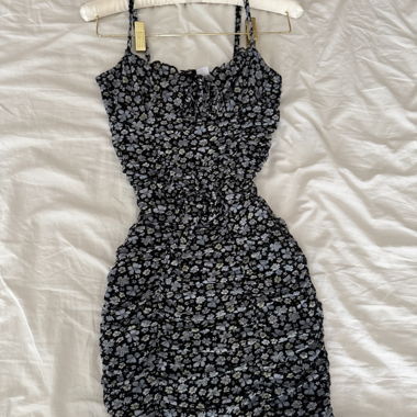 Vestito Estivo Nero a Fiori