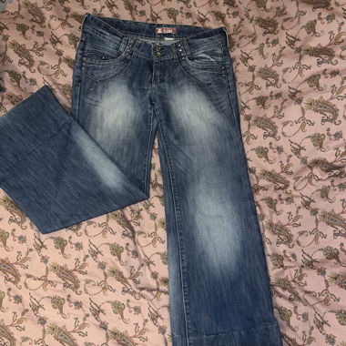 Low waist bootcut jeans, blue