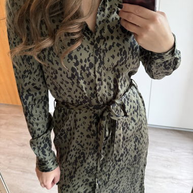 Robe chemise imprimée léopard