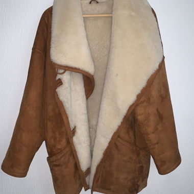 Cappotto shearling in camoscio marrone taglia 36