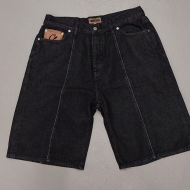 Corteiz black denim shorts