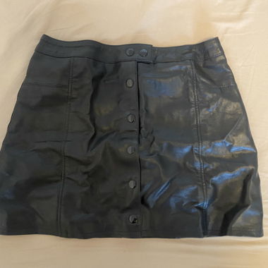 Black Faux Leather Skirt 