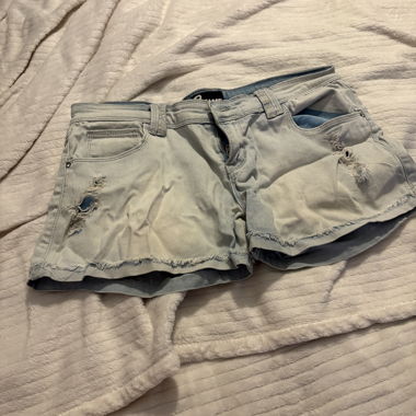 Short in denim scolorito