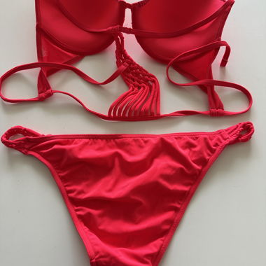 Bikini in Neon Color, Signal Red!