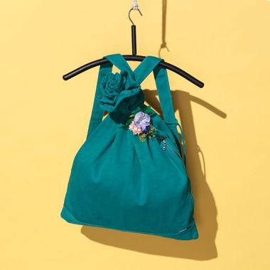 Borsa in jeans verde - FATTA IN SVIZZERA