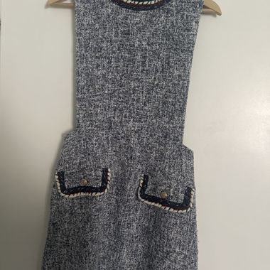 Robe tweed bleu/blanc