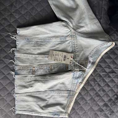 Top in jeans corto blu