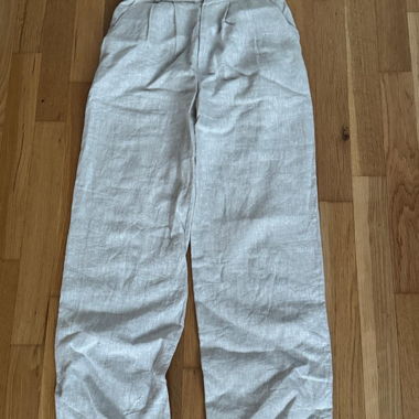 Pantaloni in lino beige