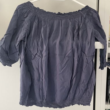 Blue Off-Shoulder Blouse