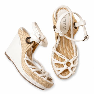 Sandali estivi bianchi con zeppa