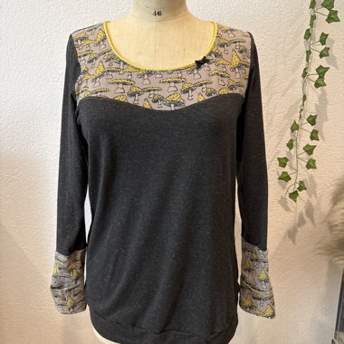 T-shirt manches longues unique avec impression champignon