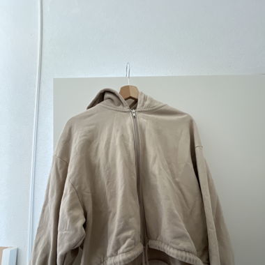 Beige Sweatshirtjacke