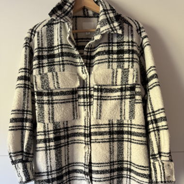 Flanell Hemd, weiss-schwarz kariert