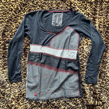 y2k mall goth/punky patchwork desigual longsleeve